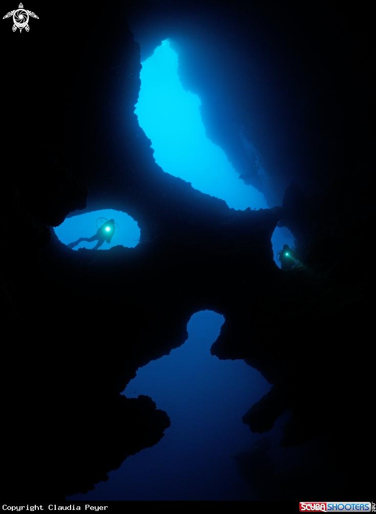 A cathedral cave at pescador island