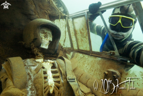 A human skeleton, wrack ,  | human, freediver, 