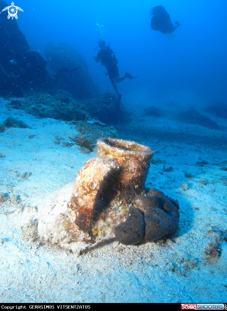 A A piece of amphora