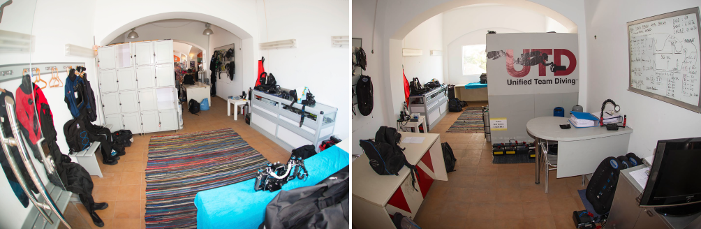 Workstations for underwater photographer