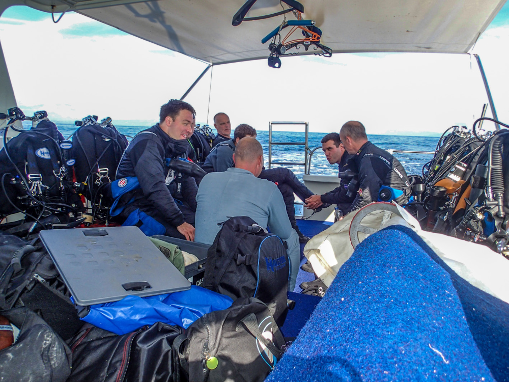 On the boate to our technical diving