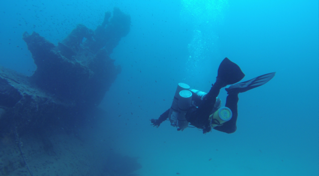 Technical diving at HMS Stubborn