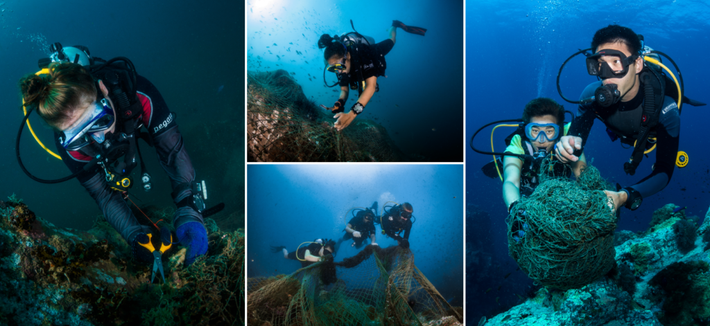 Removing abandoned nets in Samran Pinnacle - Gulf of Thailand